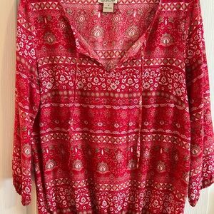 Lucky Brand 3/4 Boho Sleeve Blouse